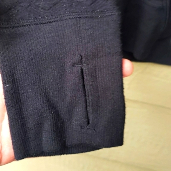 ATHLETA R&R Quilted Pullover Black Cozy CYA Sweatshirt Top Zippers XS - Picture 6 of 9